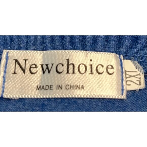 NEWCHOICE PULL-OVER, SHORT SLEEVE TOP, WOMENS, 2XL, BLUE, ROUNDED CORNERS - Picture 9 of 11